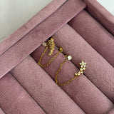 Floral chain earring (ball back)