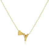 Heart initial necklace
