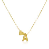 Heart initial necklace