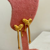 Heart drip earring