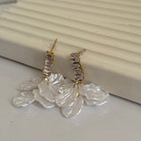 Rhinestone shell earring