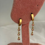 Pink dangling earring