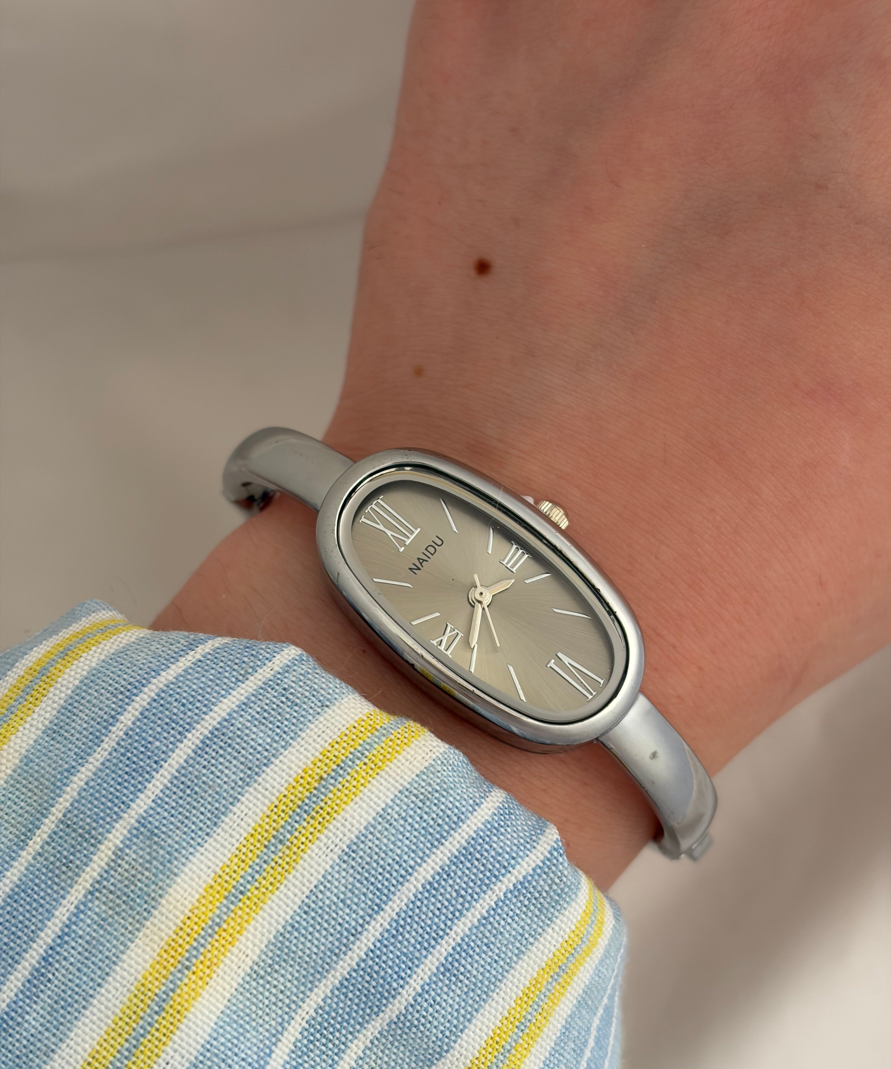Sleek silver watch