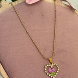 Tulip heart necklace