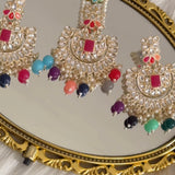 Multicolour maang tikka set